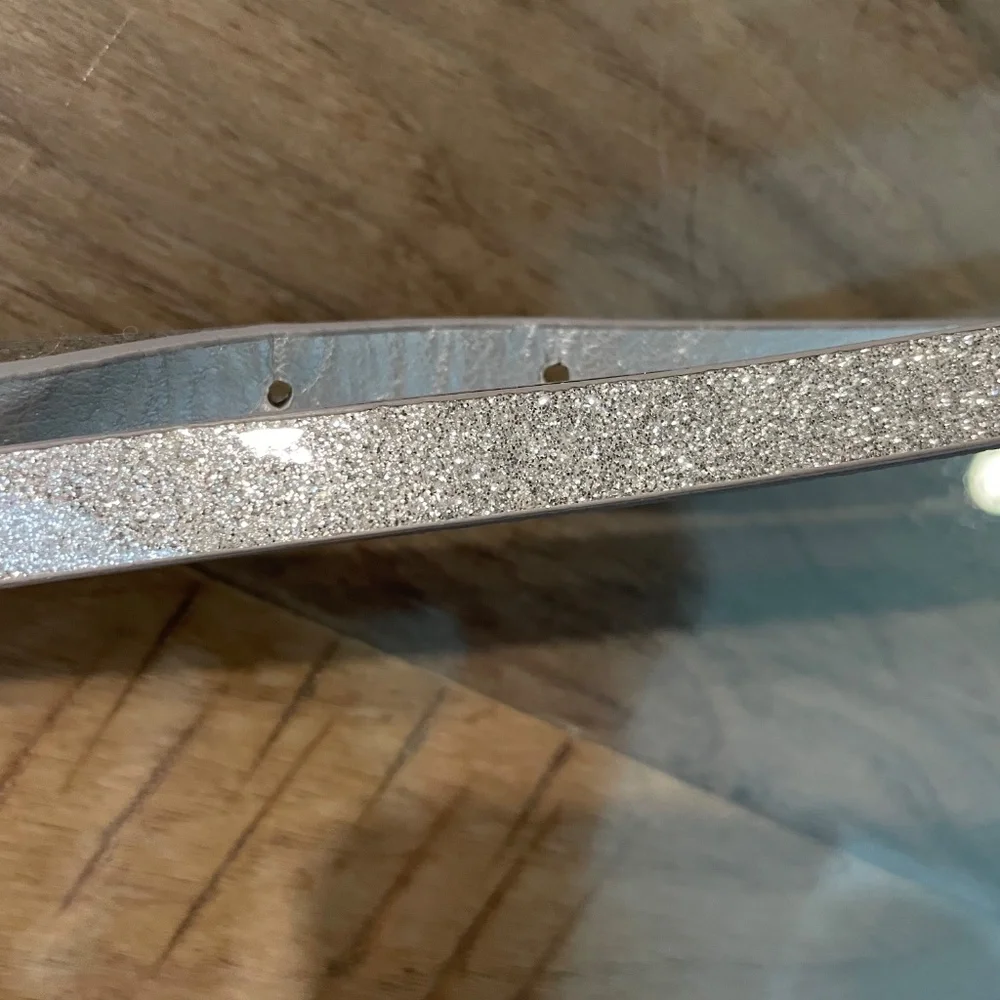 Super Thin Sparkly Silver Girl's Belt